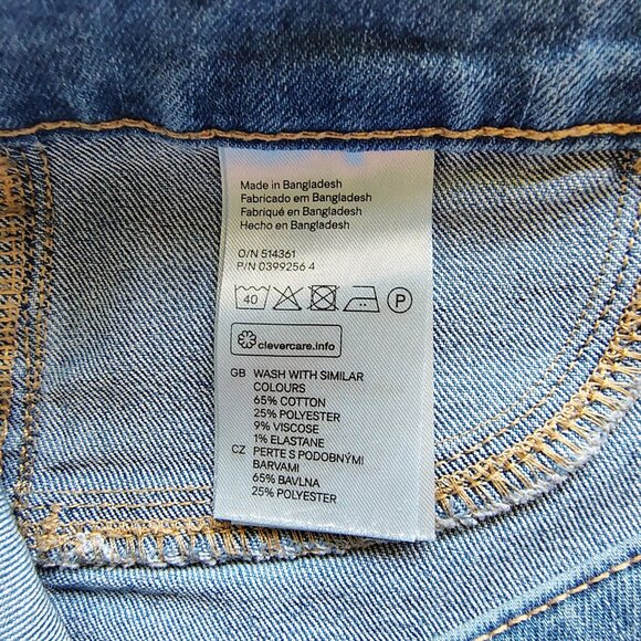 H&M Jeans Womens Size W28 Blue Skinny Ankle Regular Waist Zip Stretch - Picture 7 of 8